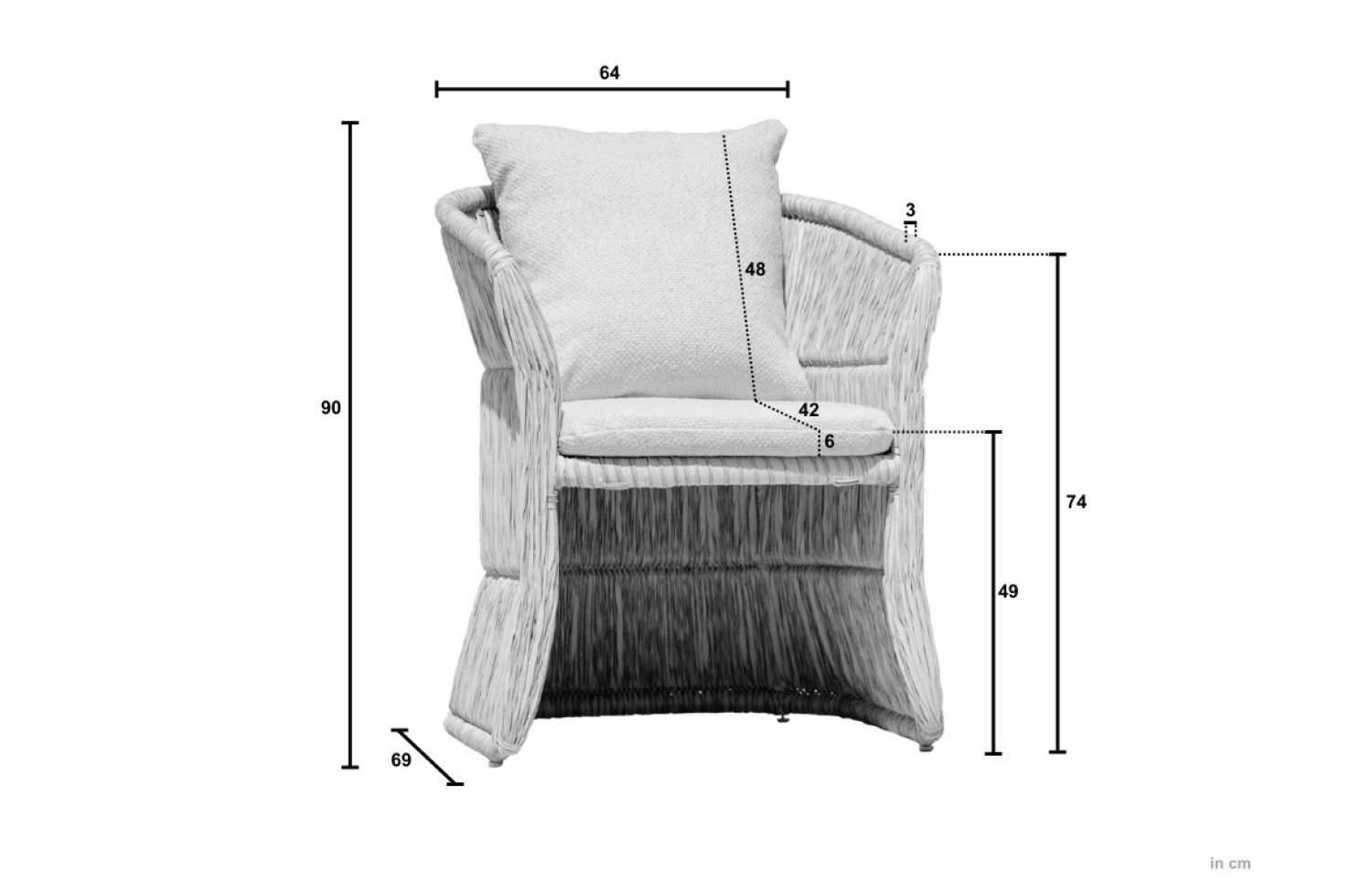 Dining Armchair (with cushions) APPLE BEE GILI 72000643