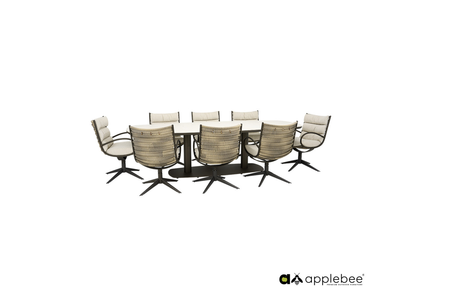 Стілець з підлокітниками (з подушками) APPLE BEE CAMP BAY 2000573 / BRONZE