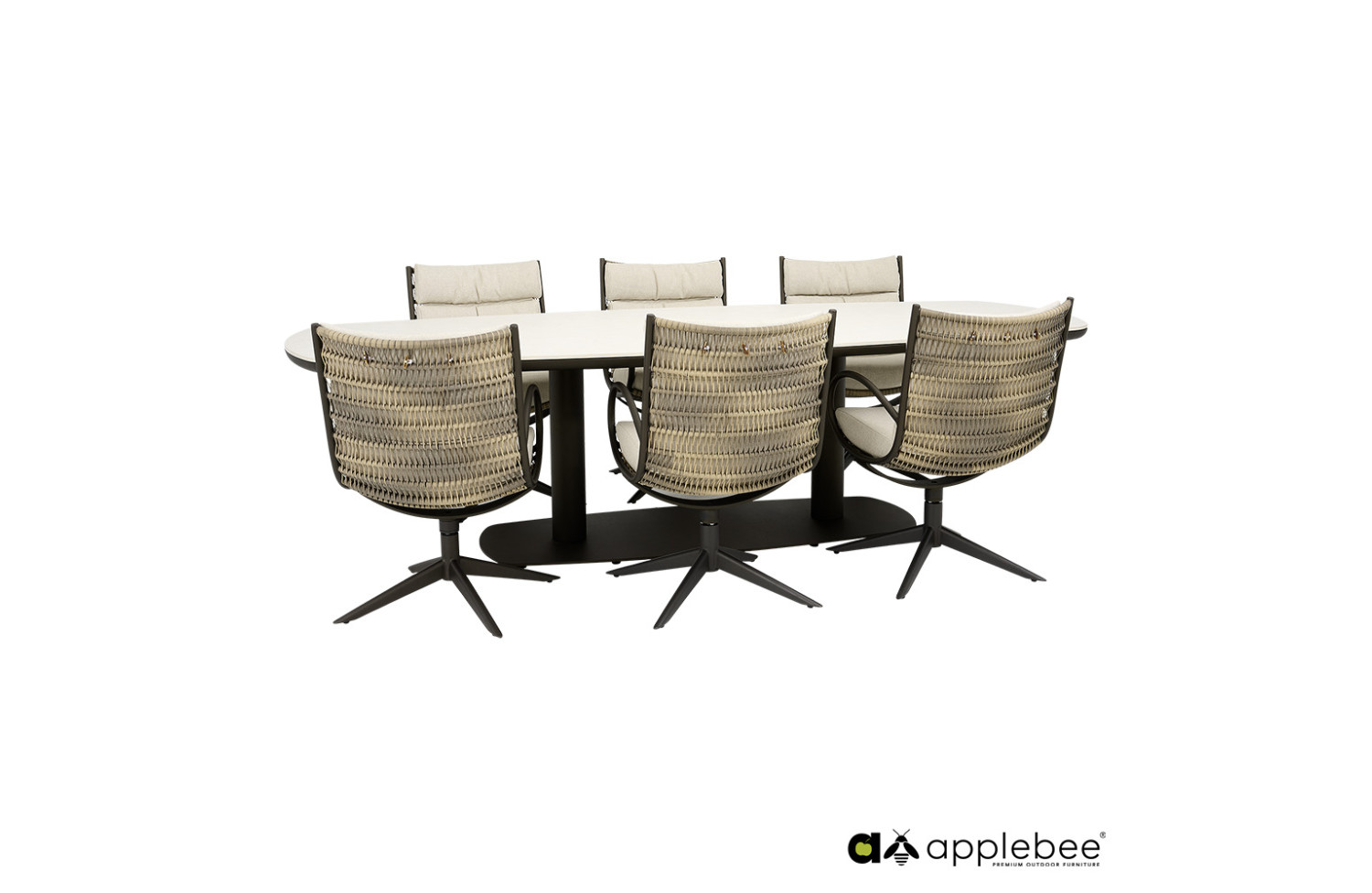 Стілець з підлокітниками (з подушками) APPLE BEE CAMP BAY 2000573 / BRONZE