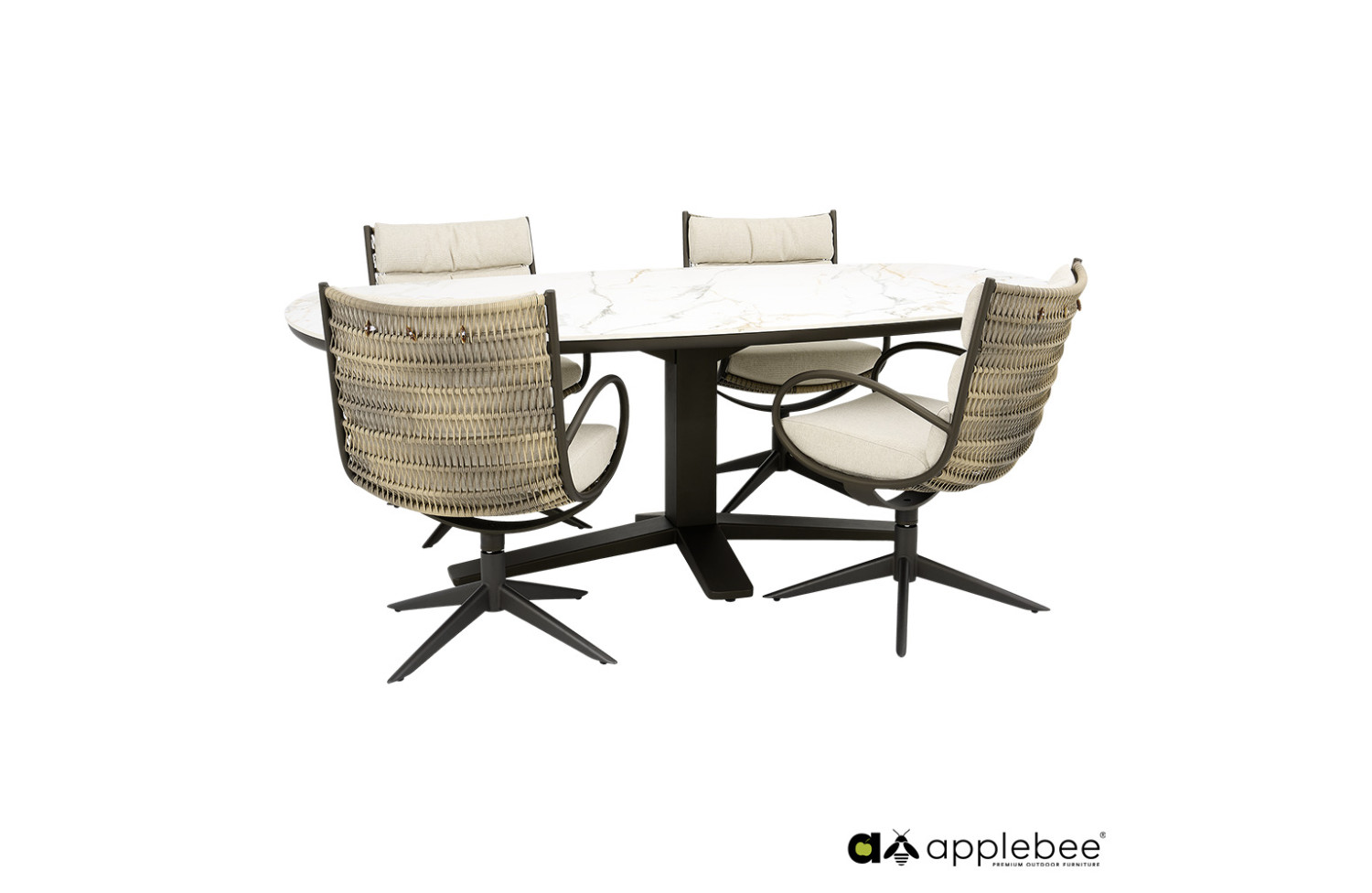 Стілець з підлокітниками (з подушками) APPLE BEE CAMP BAY 2000573 / BRONZE