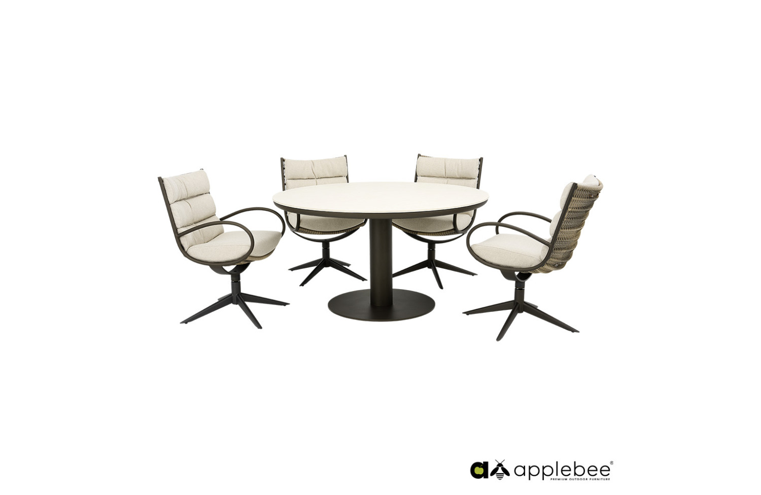 Стілець з підлокітниками (з подушками) APPLE BEE CAMP BAY 2000573 / BRONZE