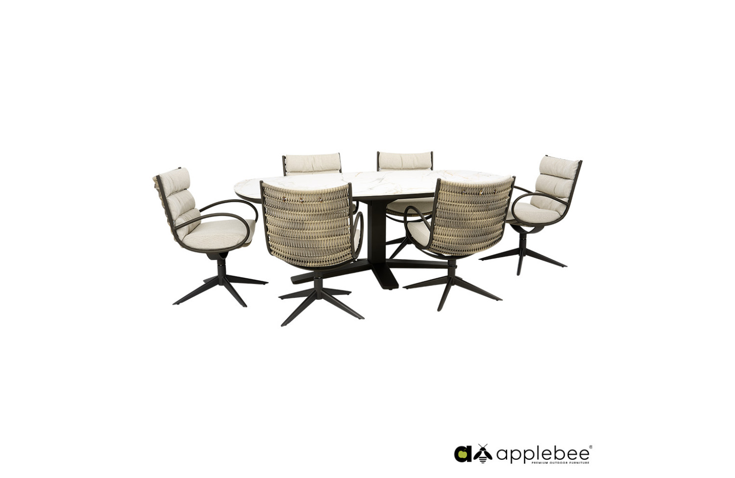 Стілець з підлокітниками (з подушками) APPLE BEE CAMP BAY 2000573 / BRONZE