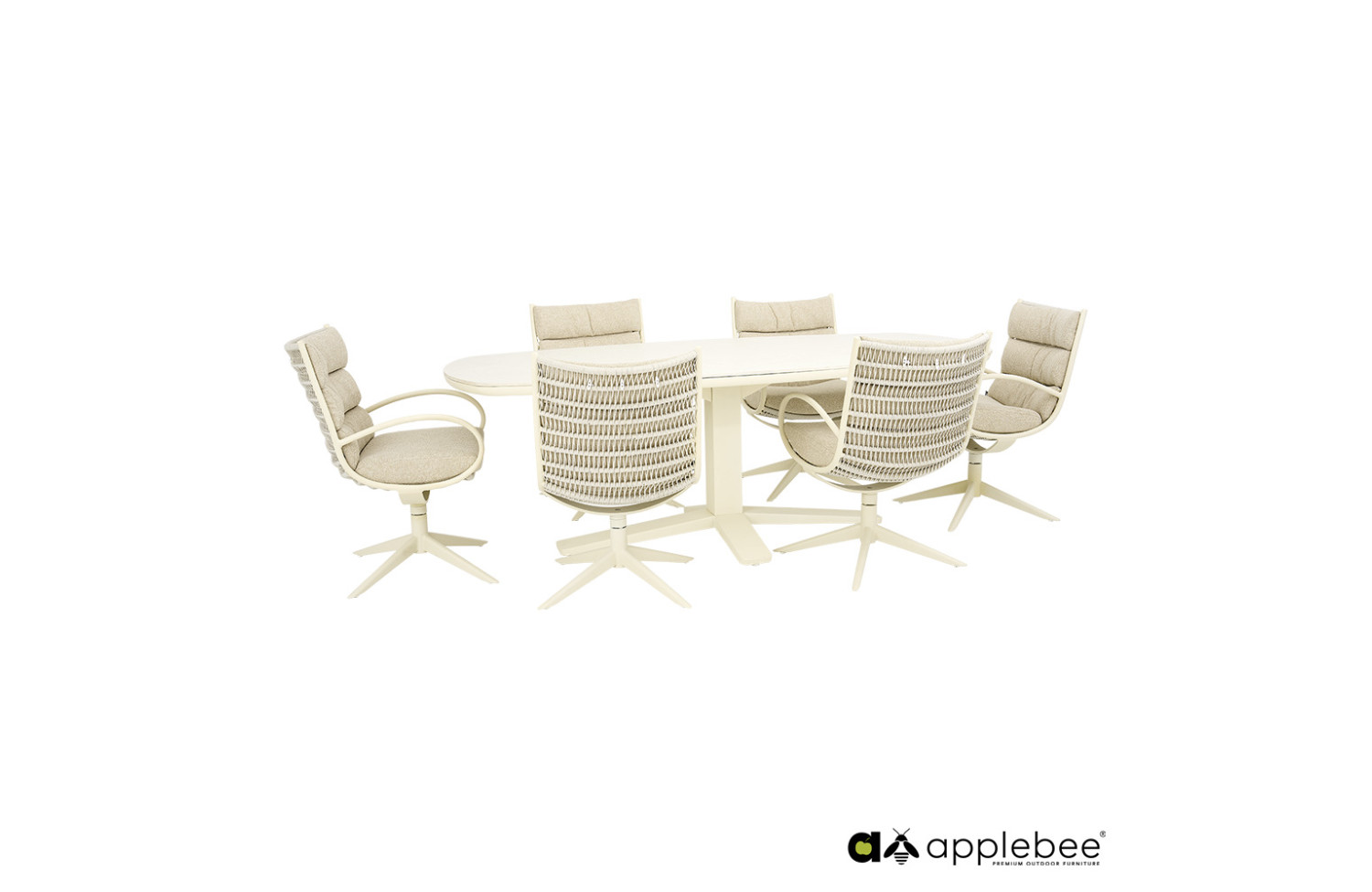 Стілець з підлокітниками (з подушками) APPLE BEE CAMP BAY 72000574 / OYSTER