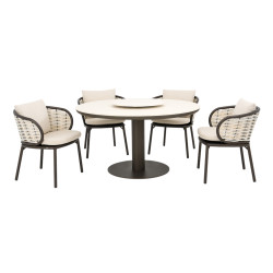 Обідній комплект (з подушками) APPLE BEE MELVILLE & PINE KEY 72000611 (1 шт) / 72000612 (1 шт) / 72000613 (1 шт) / 72000336 (1 шт) / 72000651 (4 шт) / BRONZE