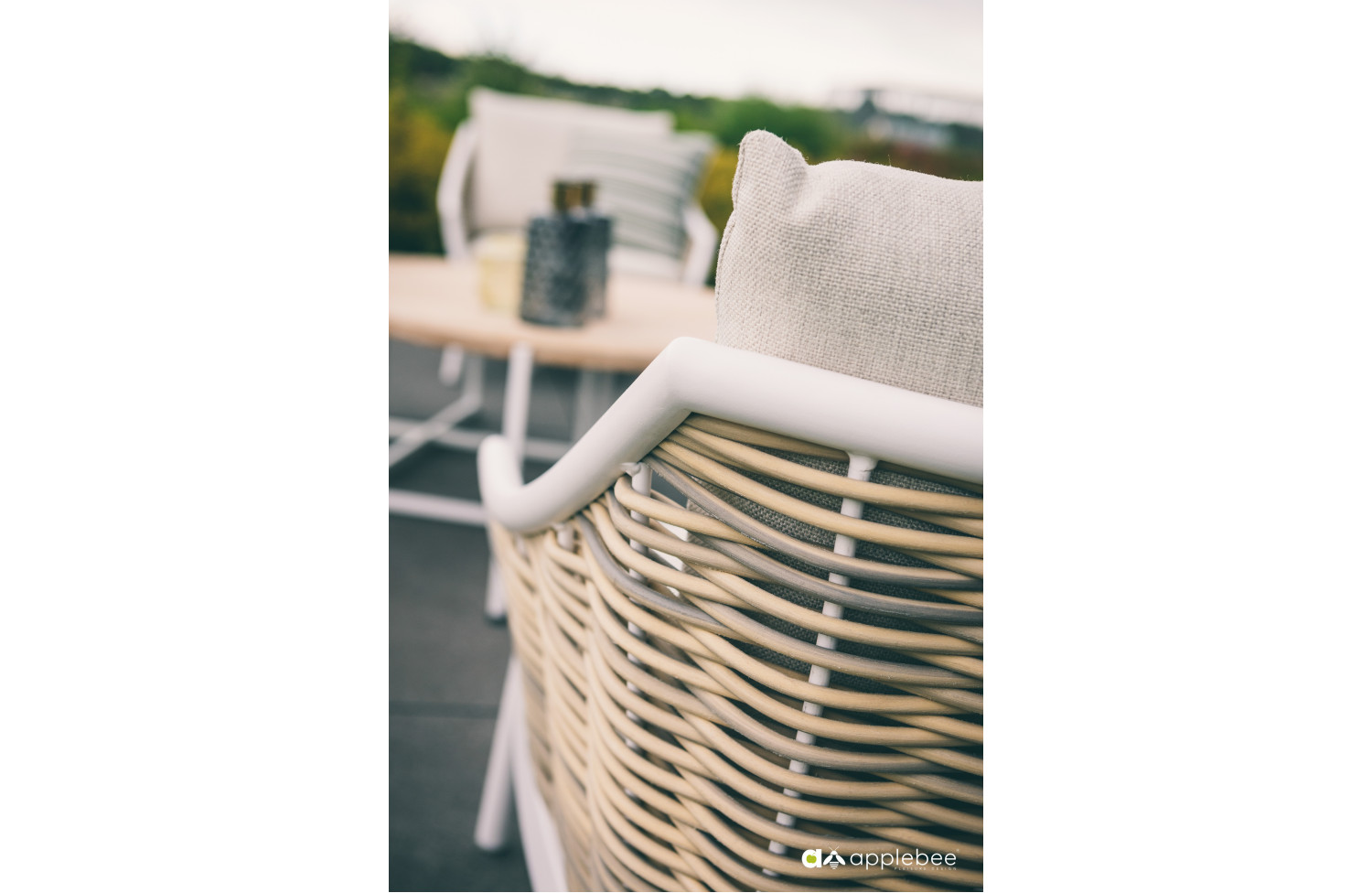 Lounge set (with cushions) APPLE BEE MILOU WHITE 70000625 (2 pcs) / 70000626 (1 pc) / 70000628 (1 pc) / 70000629 (1 pc)