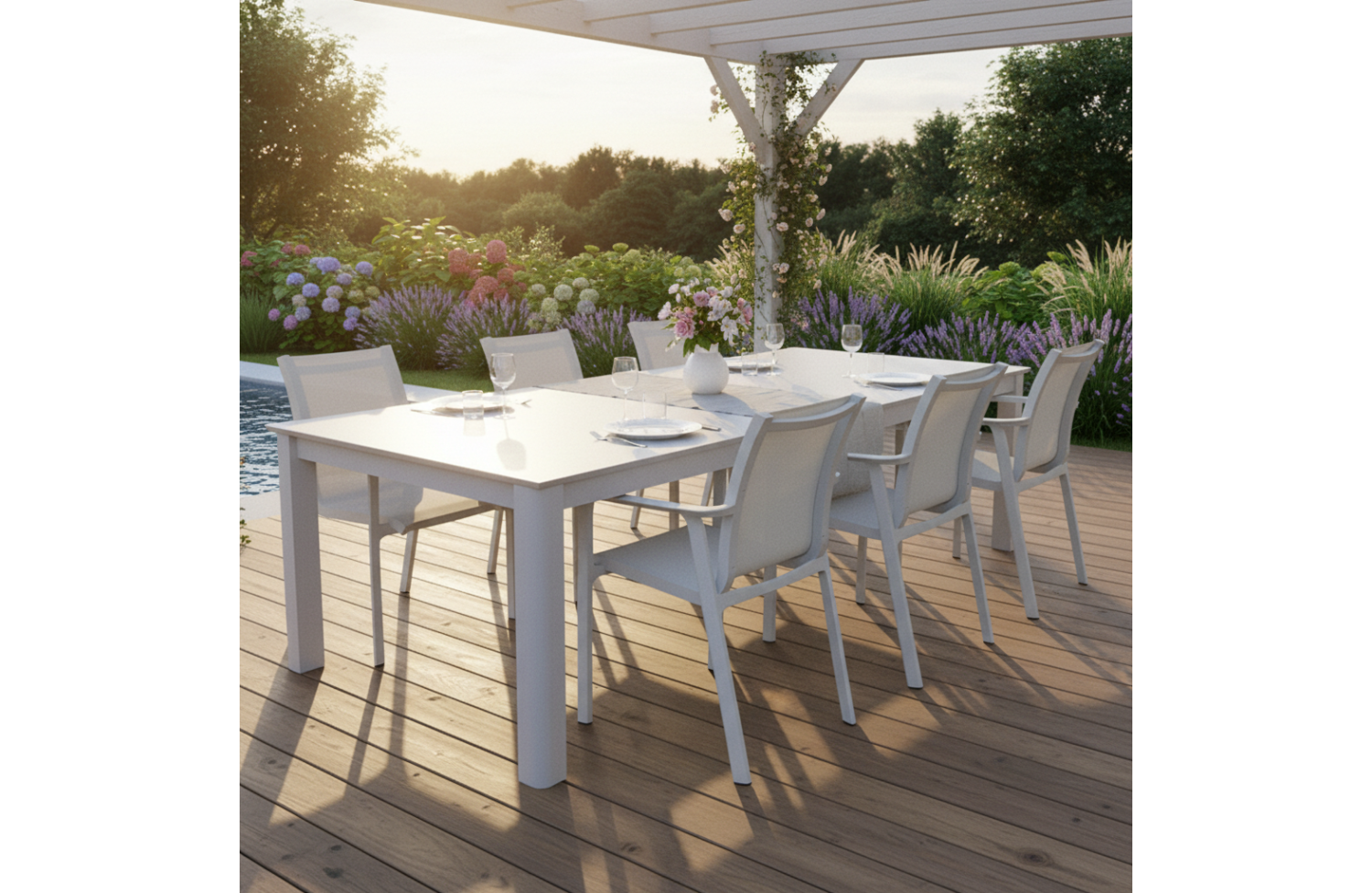 Extension dining table 266-330-395 SKANDI SK 12W / WHITE