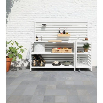 Вулична Кухня з 2-х мод.(роб. стінка / мийка / 2 дер.навіс. пол. / 2 навіс.пол / дошка для нарізання) / MATERA MT 01T / TAUPE