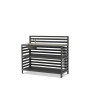 Outdoor Kitchen (wall / sink and tap / 2 wooden shelves / 2 alu shelves / cutting board + 2 solar lamps + 8 single hooks + 2 drawers) / MATERA MT 01G / ANTRACITE