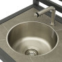 Outdoor Kitchen (wall / sink and tap / 2 wooden shelves / 2 alu shelves / cutting board + 2 solar lamps + 8 single hooks + 2 drawers) / MATERA MT 01G / ANTRACITE