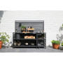 Outdoor Kitchen (wall / sink and tap / 2 wooden shelves / 2 alu shelves / cutting board + 2 solar lamps + 8 single hooks + 2 drawers) / MATERA MT 01G / ANTRACITE