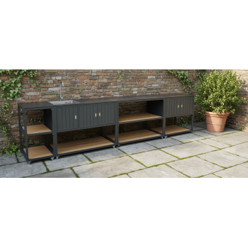 Outdoor double unit with middle shelf (with wheels) / MATERA MT 07G / ANTRACITE