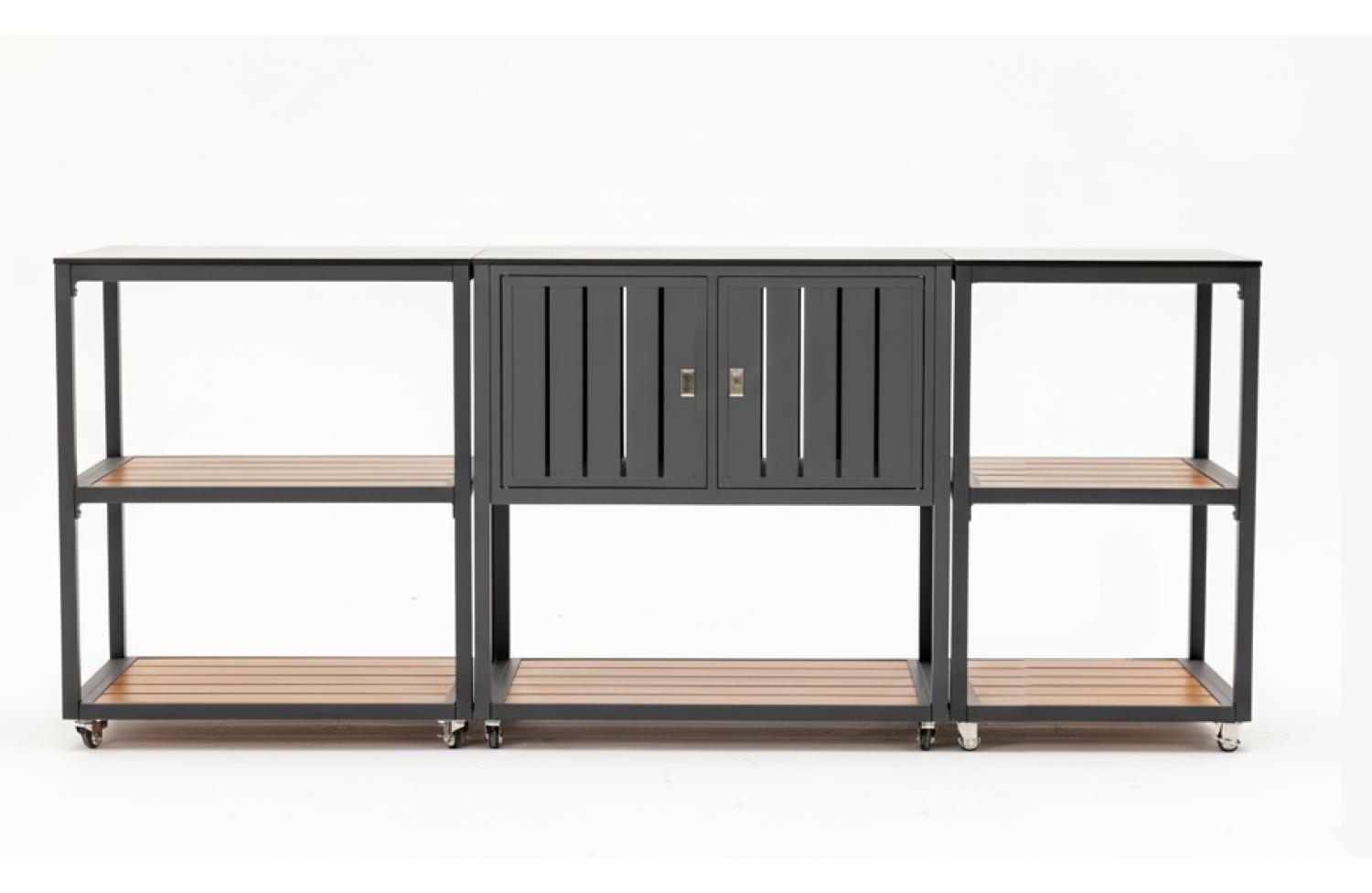 Outdoor small double shelf unit (with wheels) / MATERA MT 09G / ANTRACITE