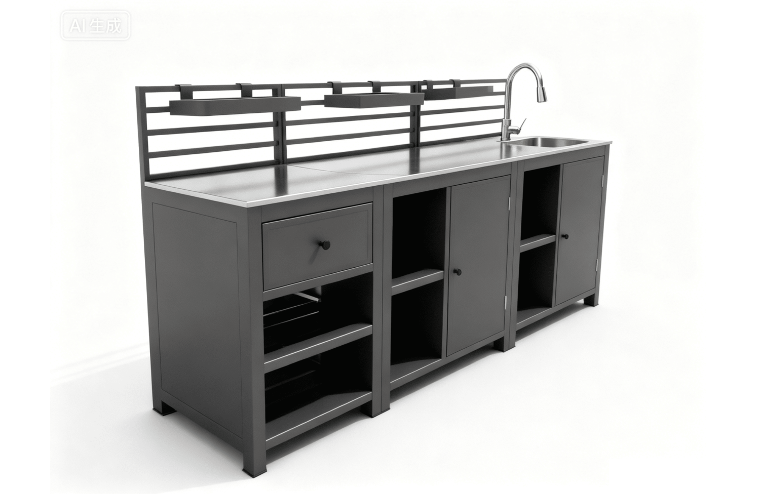 Zestaw kuchni ogrodowej ze zlewem MATERA MT 02G / MT 03G / MT 04G / ANTHRACITE