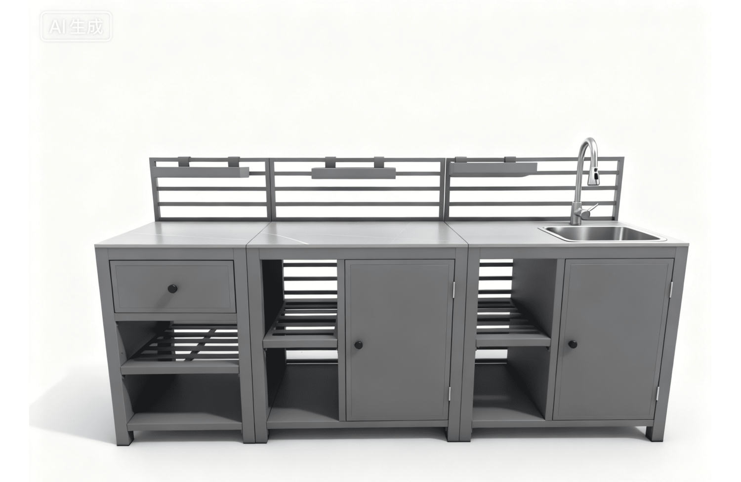 Zestaw kuchni ogrodowej ze zlewem MATERA MT 02G / MT 03G / MT 04G / ANTHRACITE