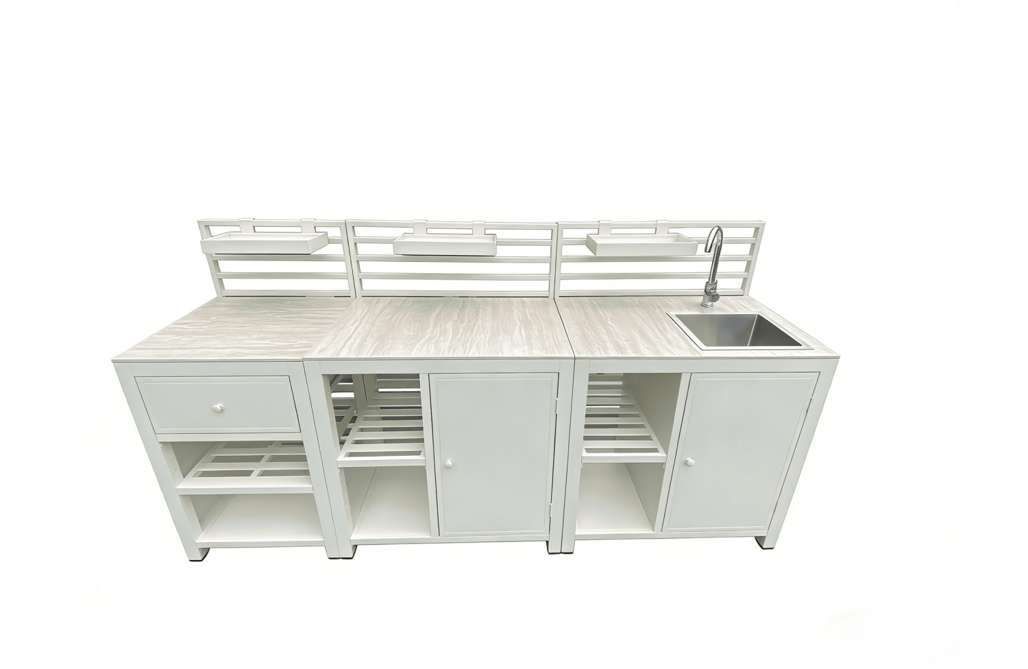 Комплект Вуличної кухні із раковиною MATERA MT 02T / MT 03T / MT 04T / TAUPE