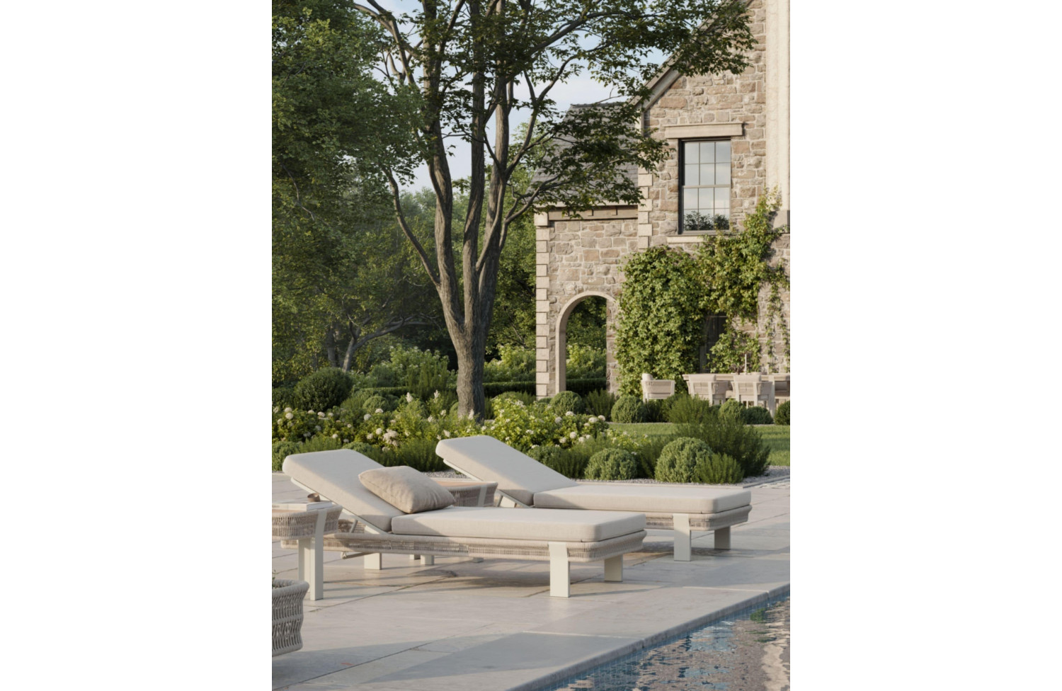 Sunlounger (with cushions) HIGOLD BORROMEO 205451 / TAUPE