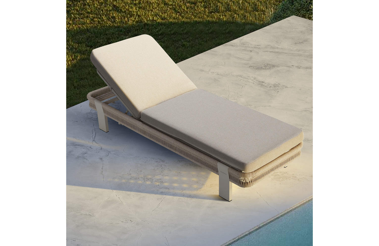 Sunlounger (with cushions) HIGOLD BORROMEO 205451 / TAUPE