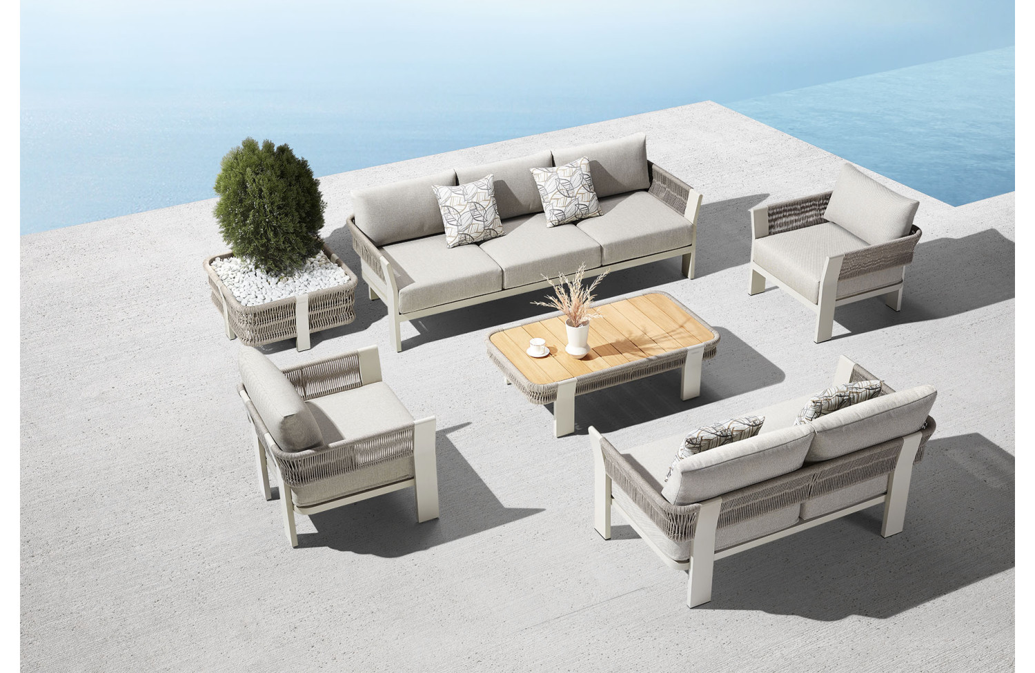 Lounge set (with cushions) HIGOLD BORROMEO 205410 / TAUPE