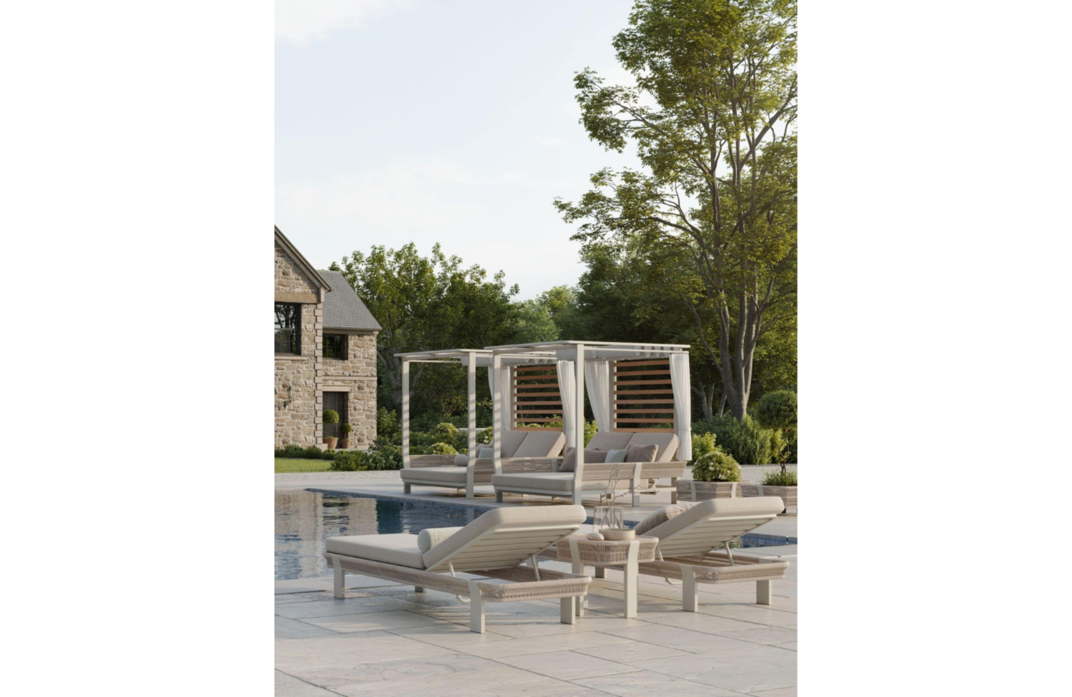 Sunlounger set (with cushionse) HIGOLD BORROMEO 205480 / TAUPE