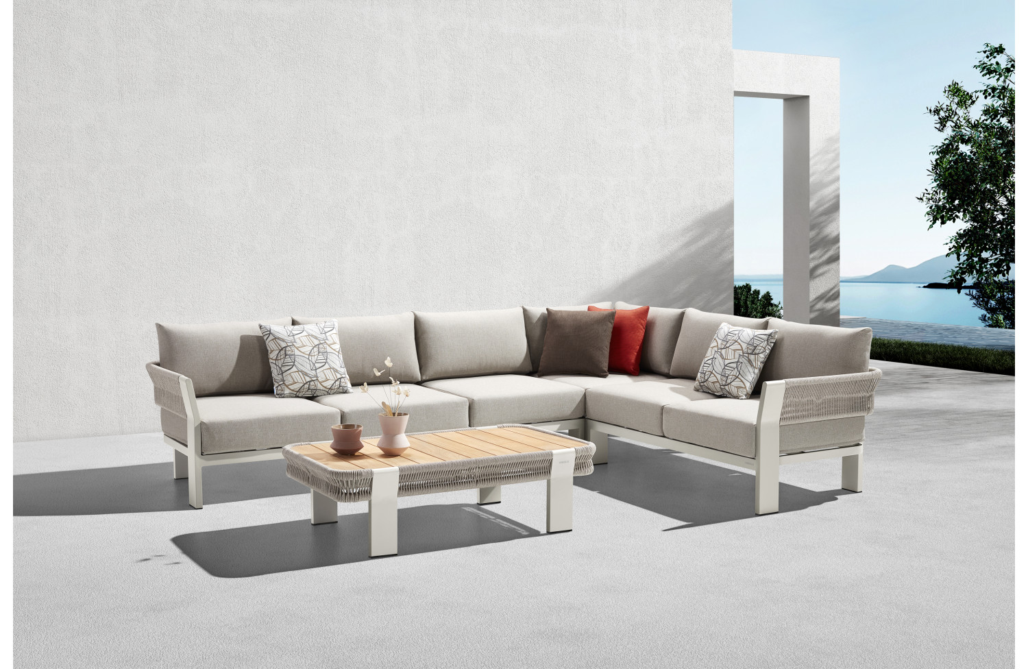 Corner set (with cushions) HIGOLD BORROMEO 205450 / TAUPE