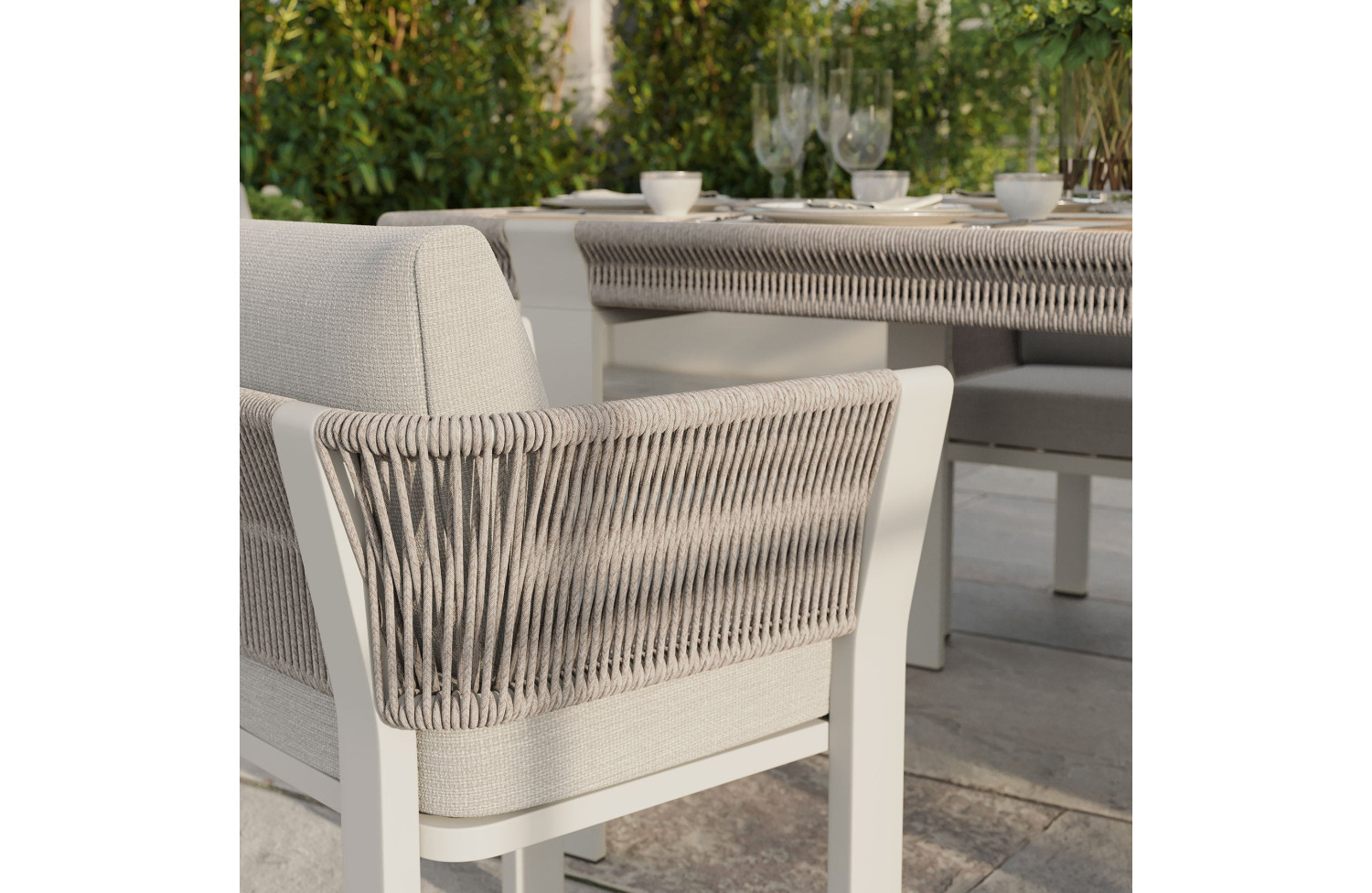 Dining set (with cushions) HIGOLD BORROMEO 205490 (1+6) / TAUPE