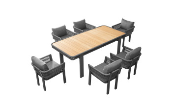 Dining set (with cushions) HIGOLD BORROMEO 205490 / BLACK