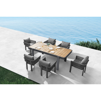 Dining set (with cushions) HIGOLD BORROMEO 205490 / BLACK