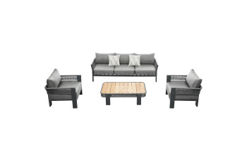 Lounge set (with cushions) HIGOLD BORROMEO 205420 / BLACK