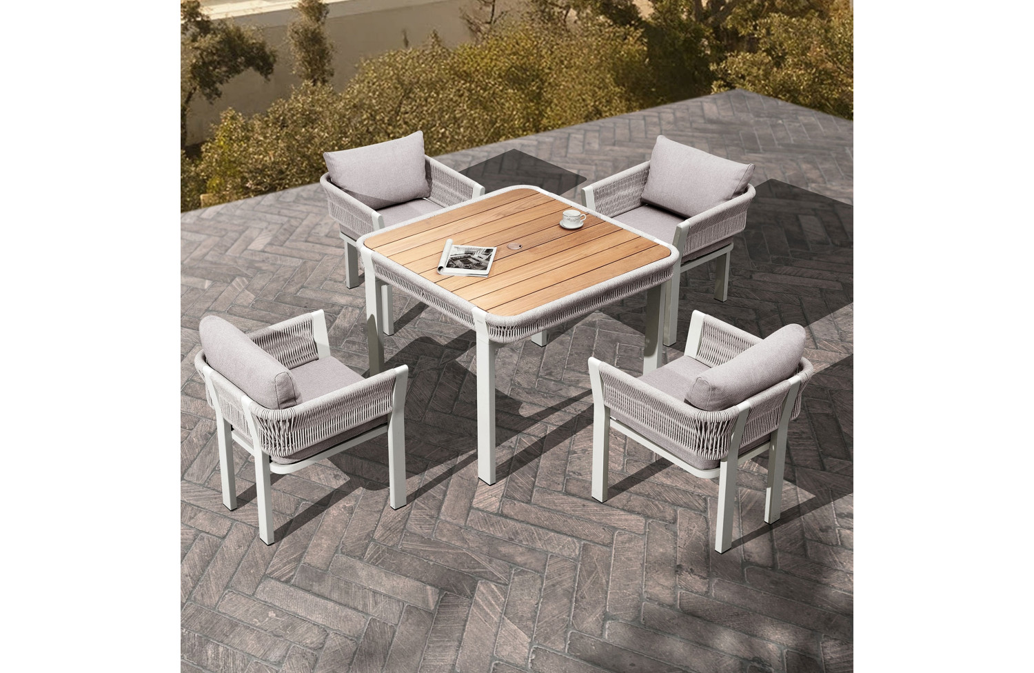 Stół do jadalni 100*100 (teak) HIGOLD BORROMEO 20543072 / TAUPE