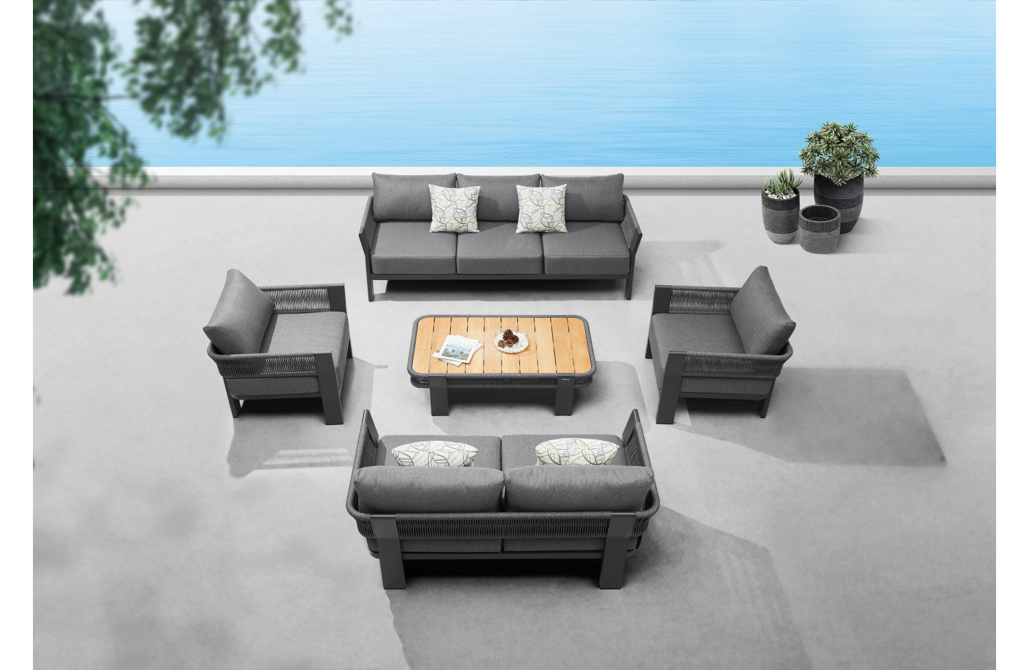 Комплект для відпочинку (з подушками) HIGOLD BORROMEO 205420 / BLACK