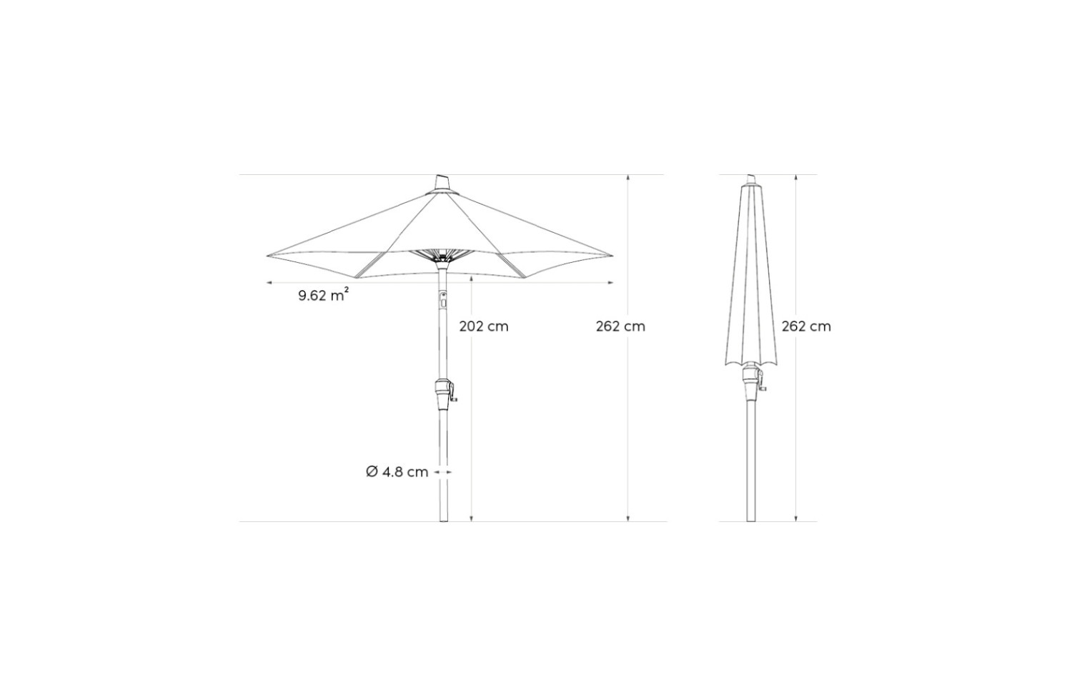 Парасоля 2,50*2,50 PLATINUM RIVA 7106B / ECRU