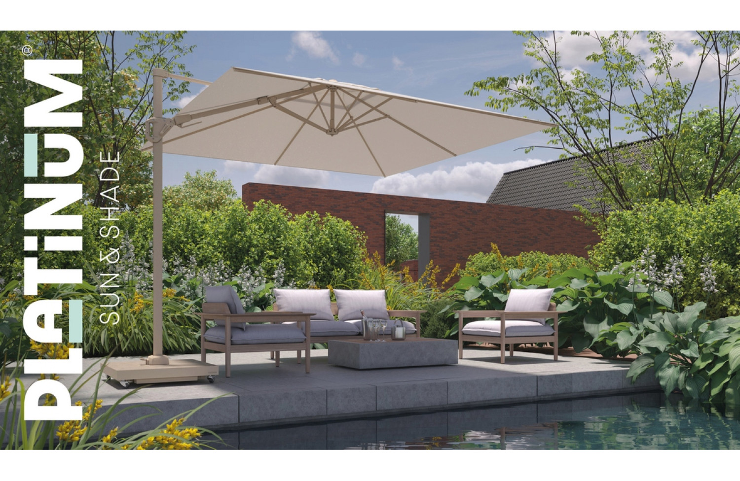 Парасоля 3,0*3,0 PLATINUM CHALLENGER T2 PREMIUM 7152O / CHAMPAGNE