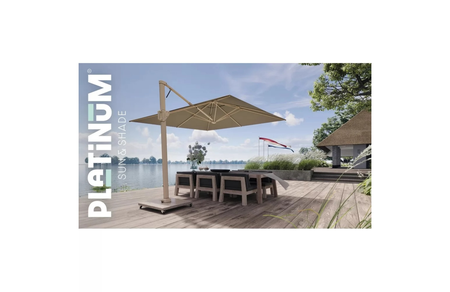 Парасоля 320*320 PLATINUM BEAUFORT PREMIUM 7153O / CHAMPAGNE