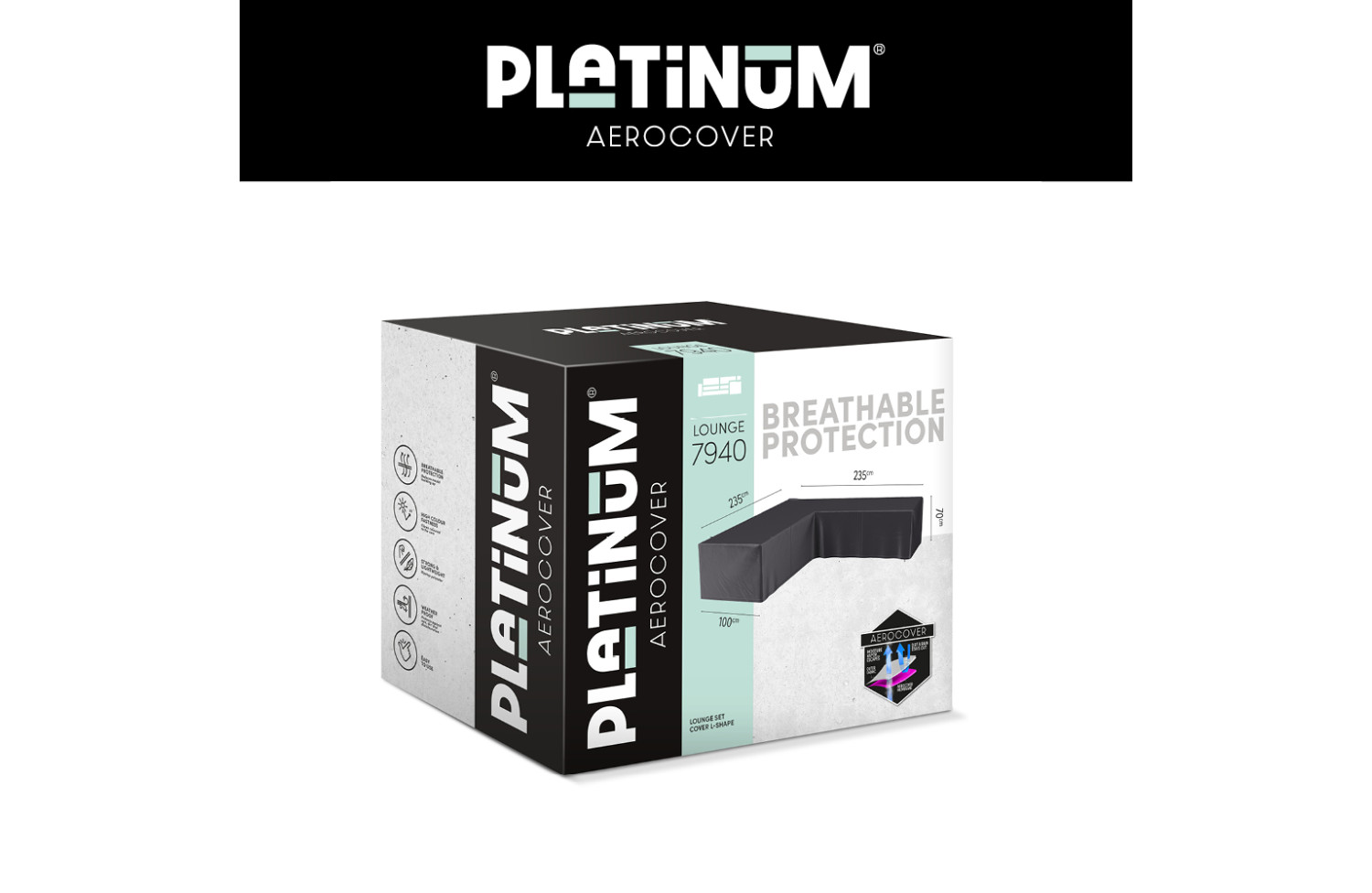 Чохол на кутовий комплект меблів (235*235*100*h70) PLATINUM AEROCOVERS 7940