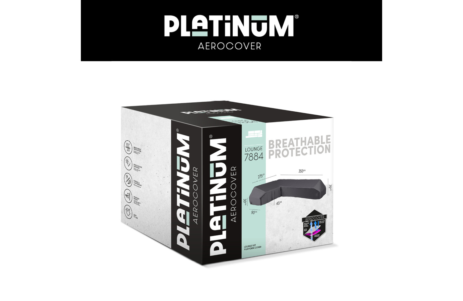 Чохол на кутовий комплект меблів лiиый (350*275*90*h30/45/70 ) PLATINUM AEROCOVERS 7884 / LEFT