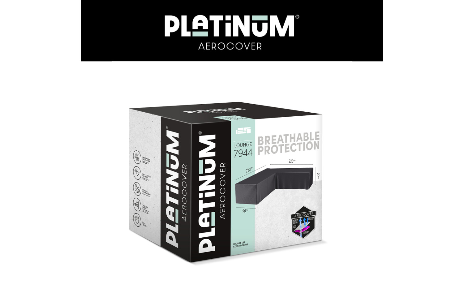 Чохол на кутовий комплект меблів (220*220*90*h70) PLATINUM AEROCOVERS 7944