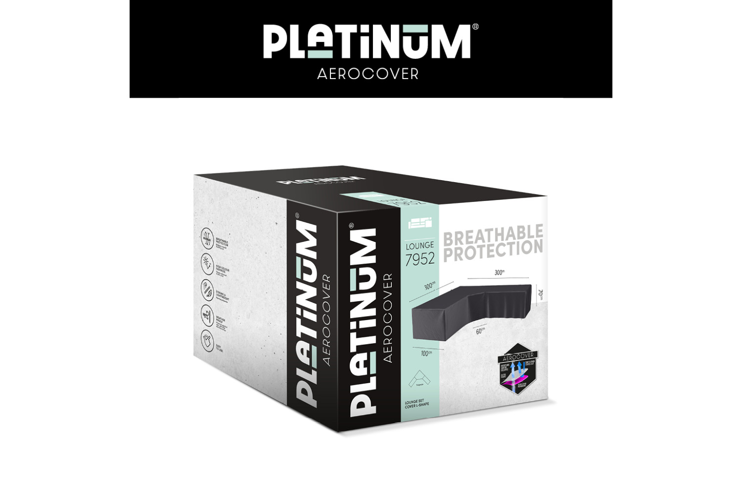 Чохол на кутовий комплект меблів (300*300*100*h70) PLATINUM AEROCOVERS 7952