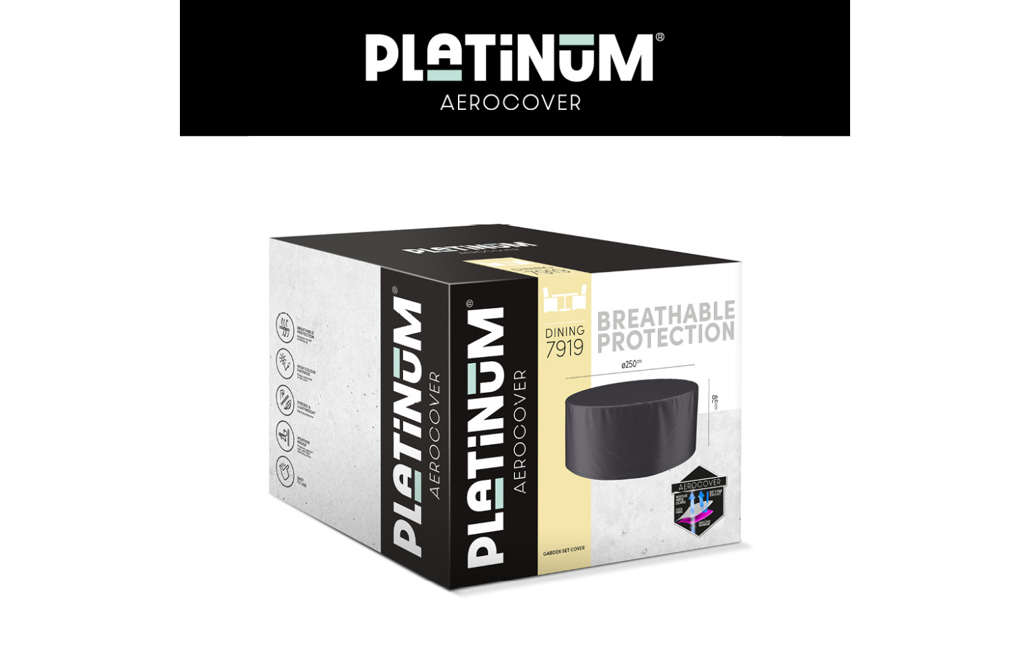 Чохол на комплект з круглим столом (Ø250xH85) PLATINUM AEROCOVERS 7919