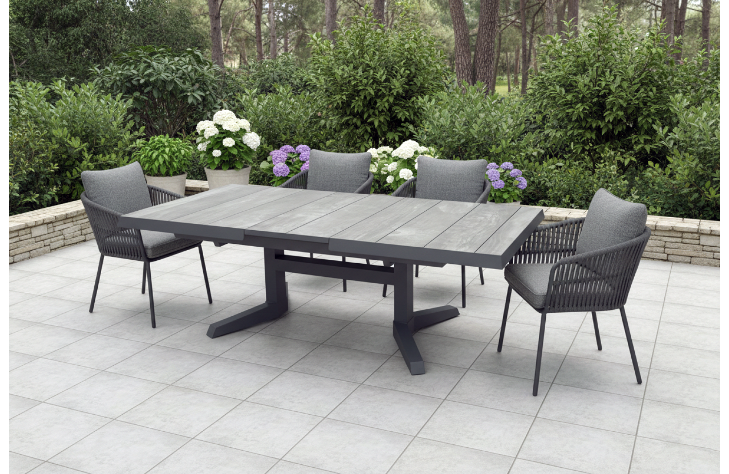 Stół do jadalni rozkładany 140-180 SKANDI SK 01G / ANTHRACITE