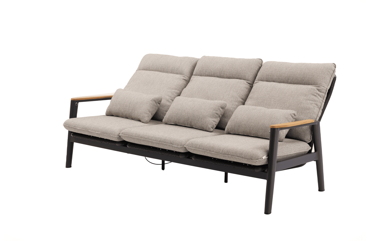 Sofa 3-osobowa ze składanym oparciem (z poduszkami) SKANDI ROPE SK 02GR / ANTHRACITE + ROPE