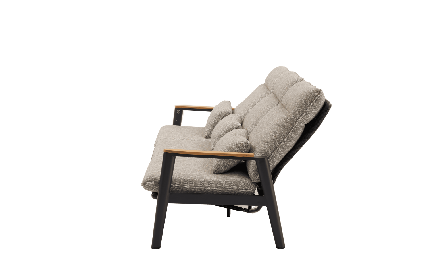 Sofa 3-osobowa ze składanym oparciem (z poduszkami) SKANDI ROPE SK 02GR / ANTHRACITE + ROPE