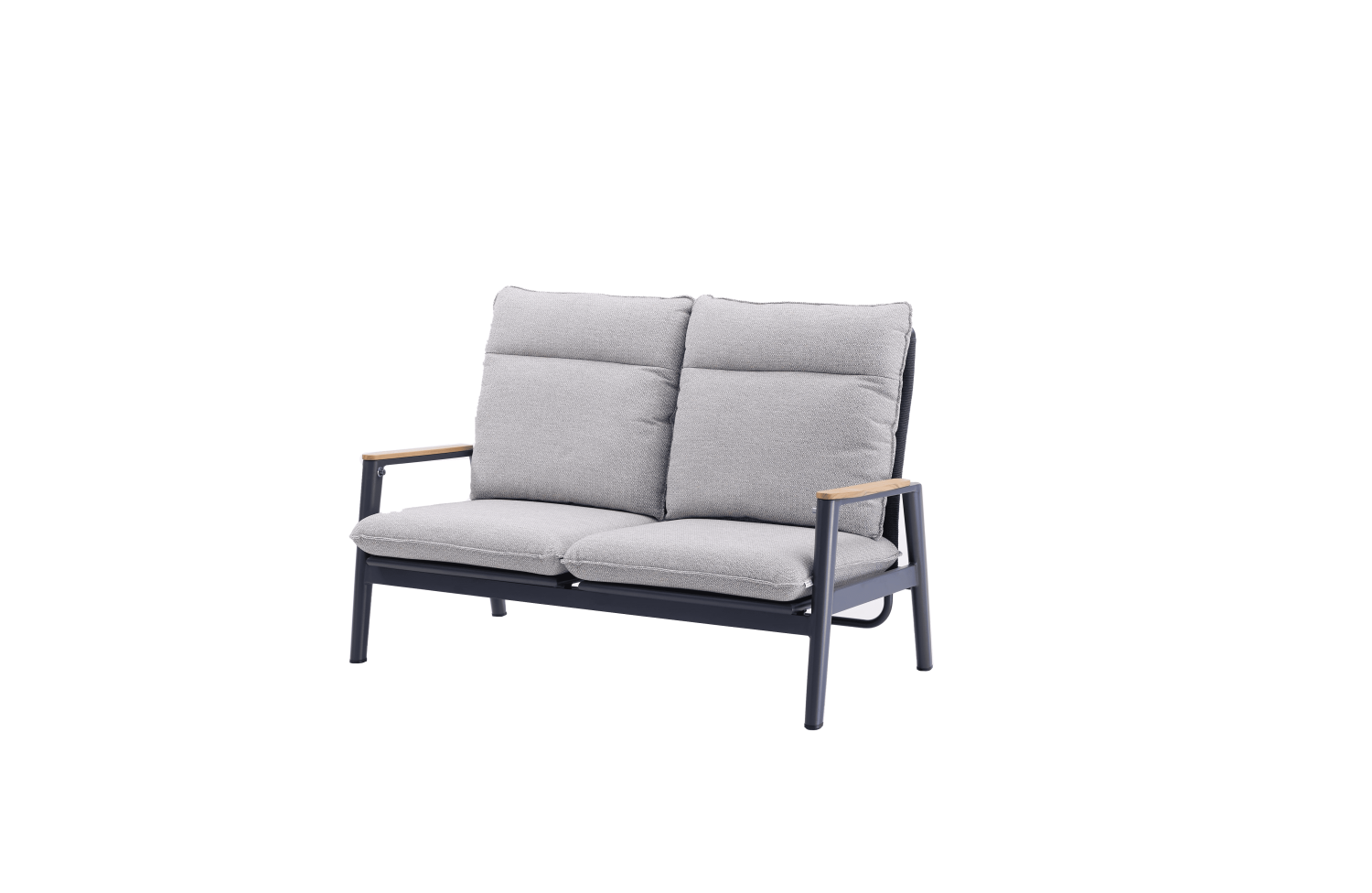 Sofa 2-osobowa ze składanym oparciem (z poduszkami) SKANDI ROPE SK 06GR / ANTHRACITE + ROPE