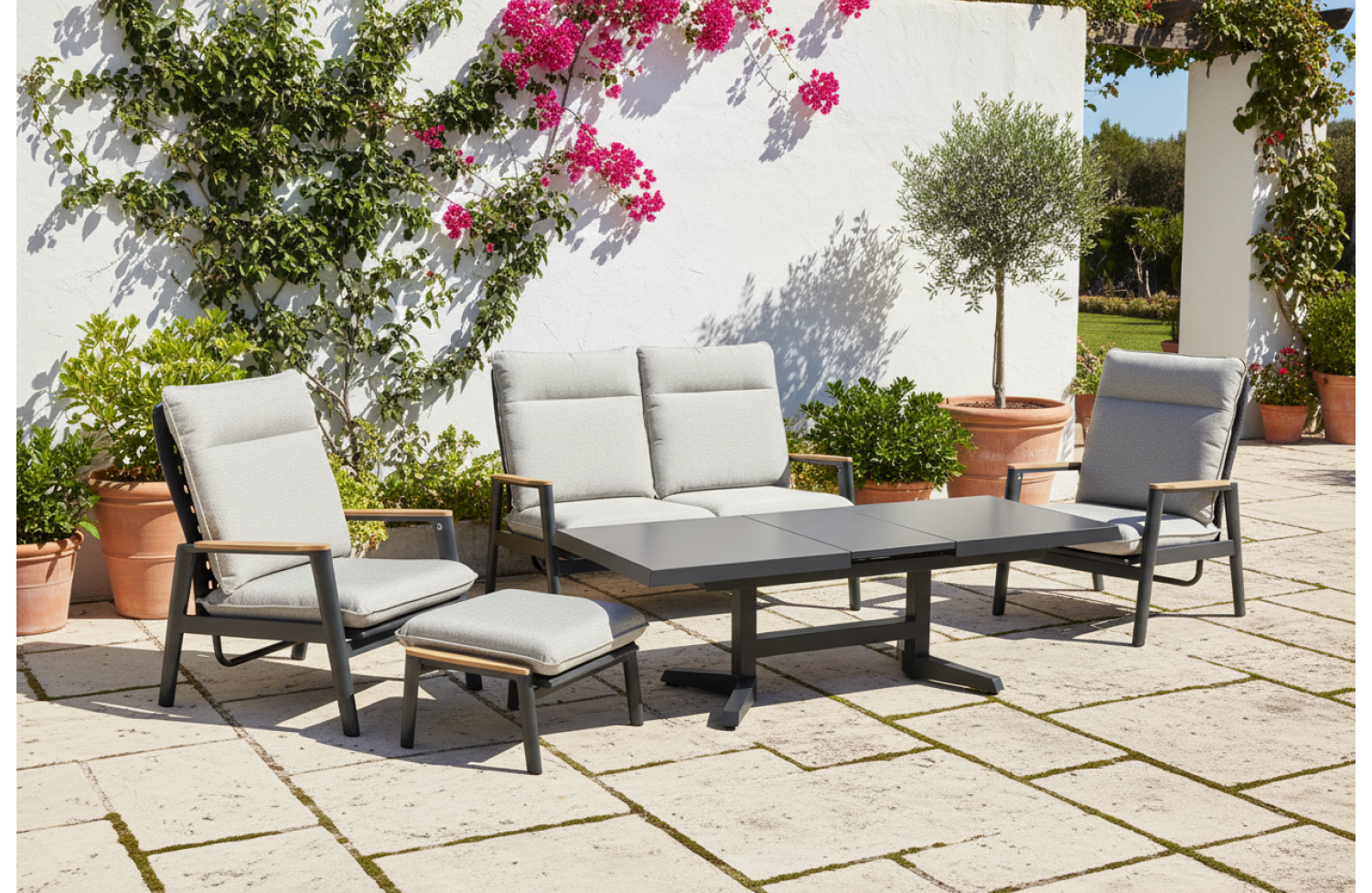 Pufa (z poduszką) SKANDI ROPE SK 04GR / ANTHRACITE + ROPE