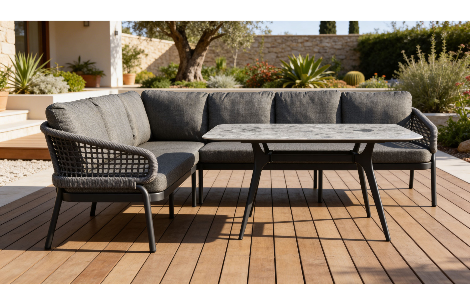 Zestaw narożny do jadalni LEWY (z poduszkami) SKANDI SK 38G(L) / ANTHRACITE