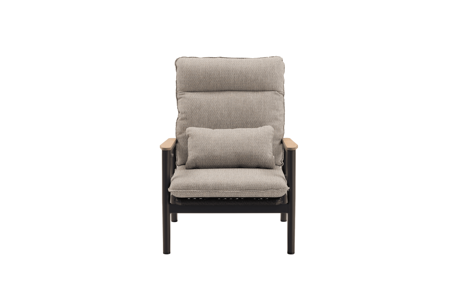 Lounge armchair with folding back (with cushions) SKANDI ROPE SK 03GR / ANTHRACITE + ROPE