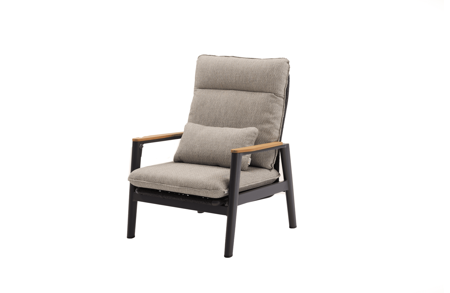 Lounge armchair with folding back (with cushions) SKANDI ROPE SK 03GR / ANTHRACITE + ROPE