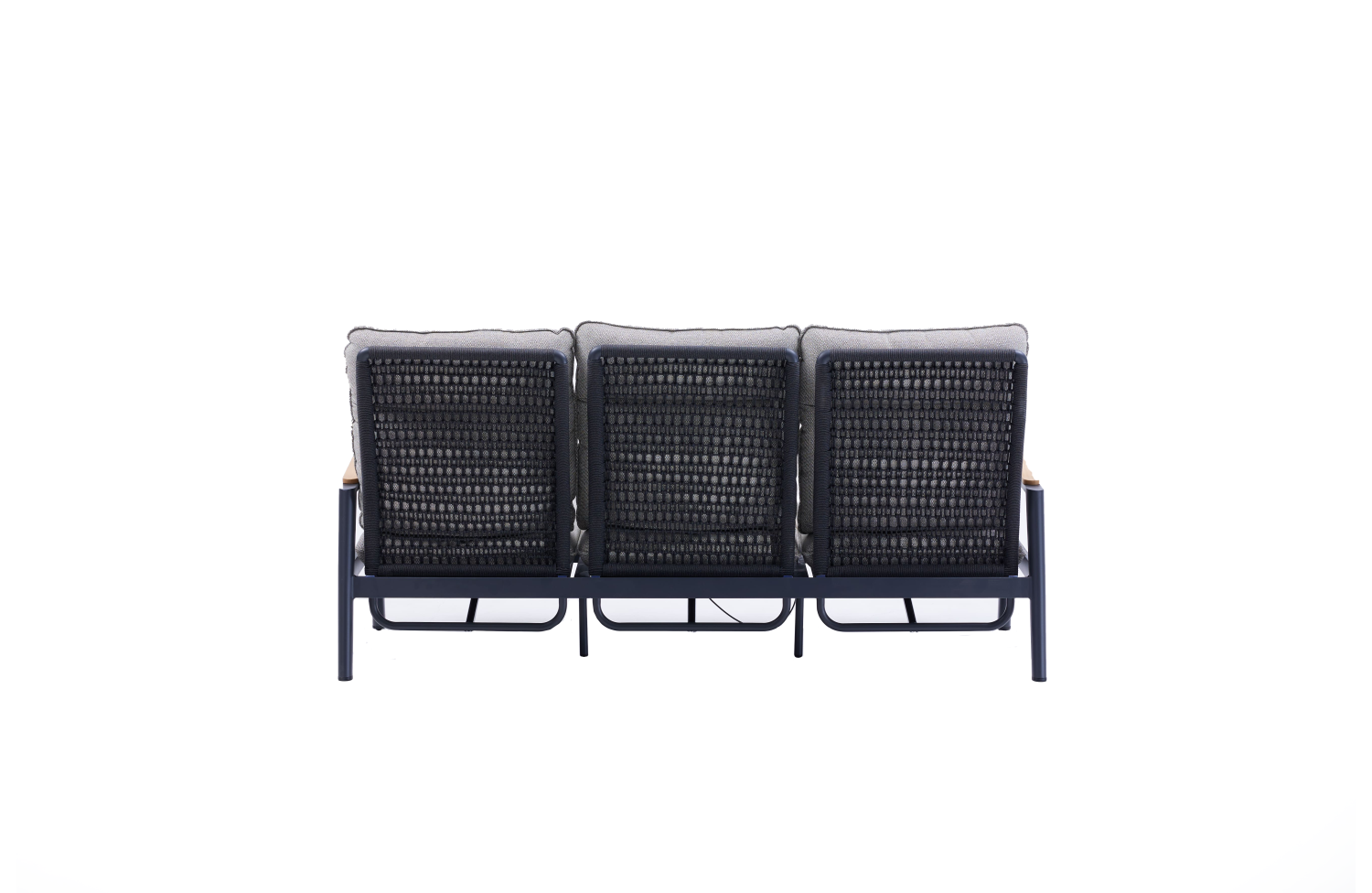 3-seater sofa with folding back (with cushions) SKANDI ROPE SK 02GR / ANTHRACITE + ROPE