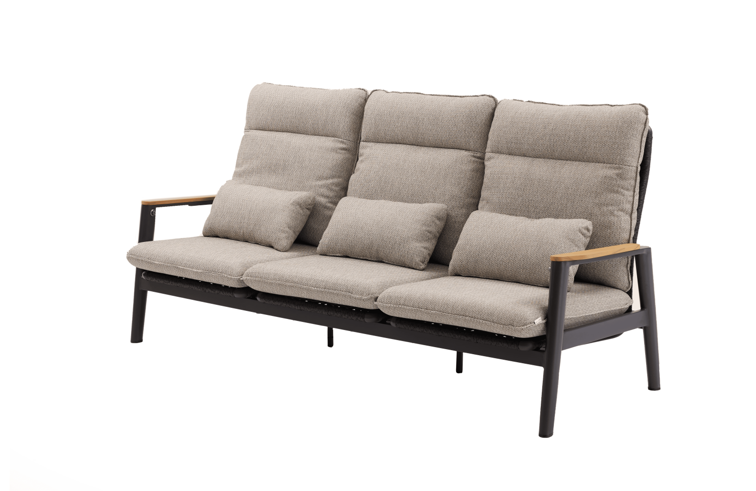 3-seater sofa with folding back (with cushions) SKANDI ROPE SK 02GR / ANTHRACITE + ROPE