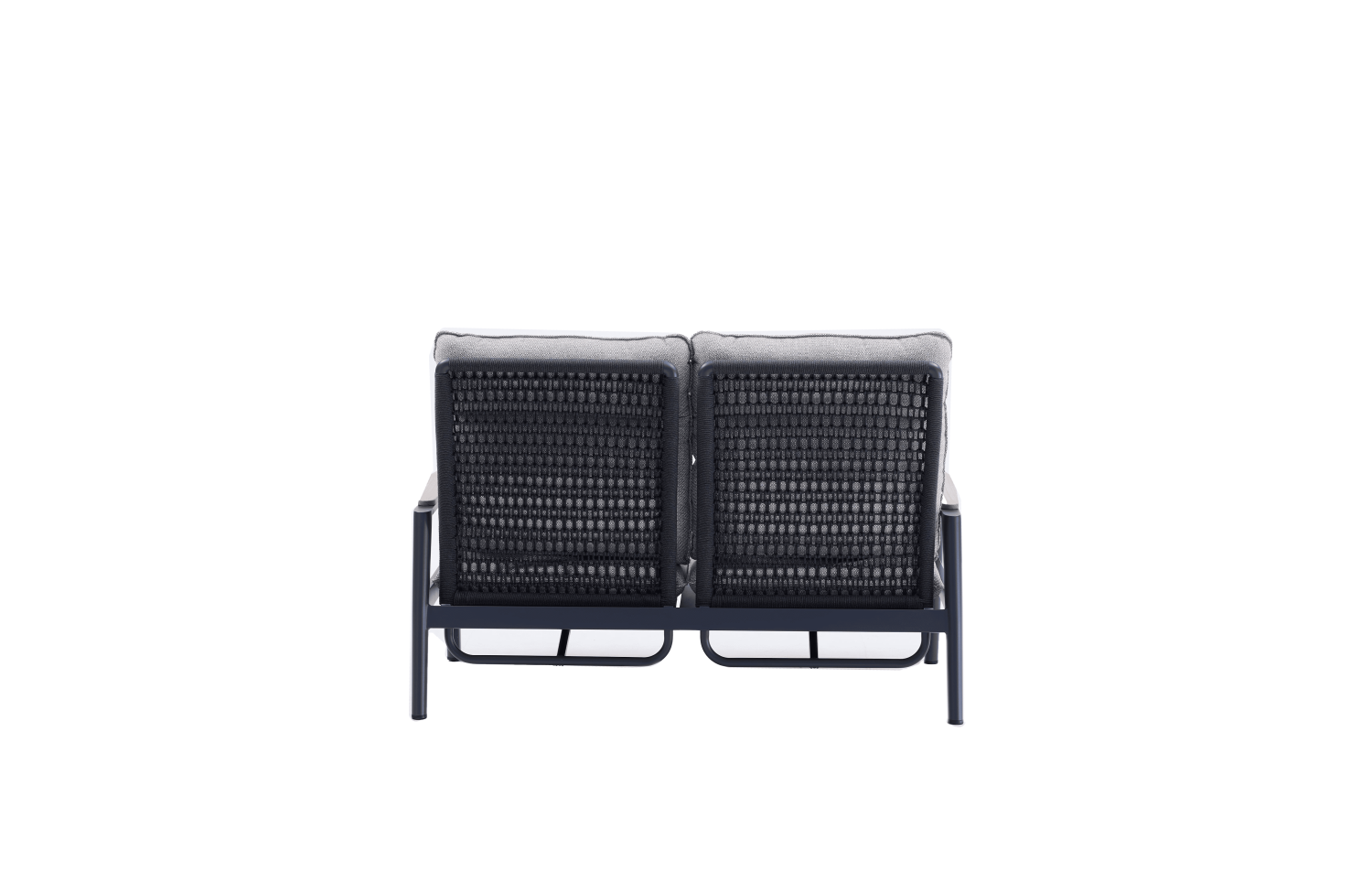 2-seater sofa with folding back (with cushions) SKANDI ROPE SK 06GR / ANTHRACITE + ROPE