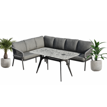 Dining corner set RIGHT (with cushions) SKANDI SK 38G(R) / АНТРАЦИТ
